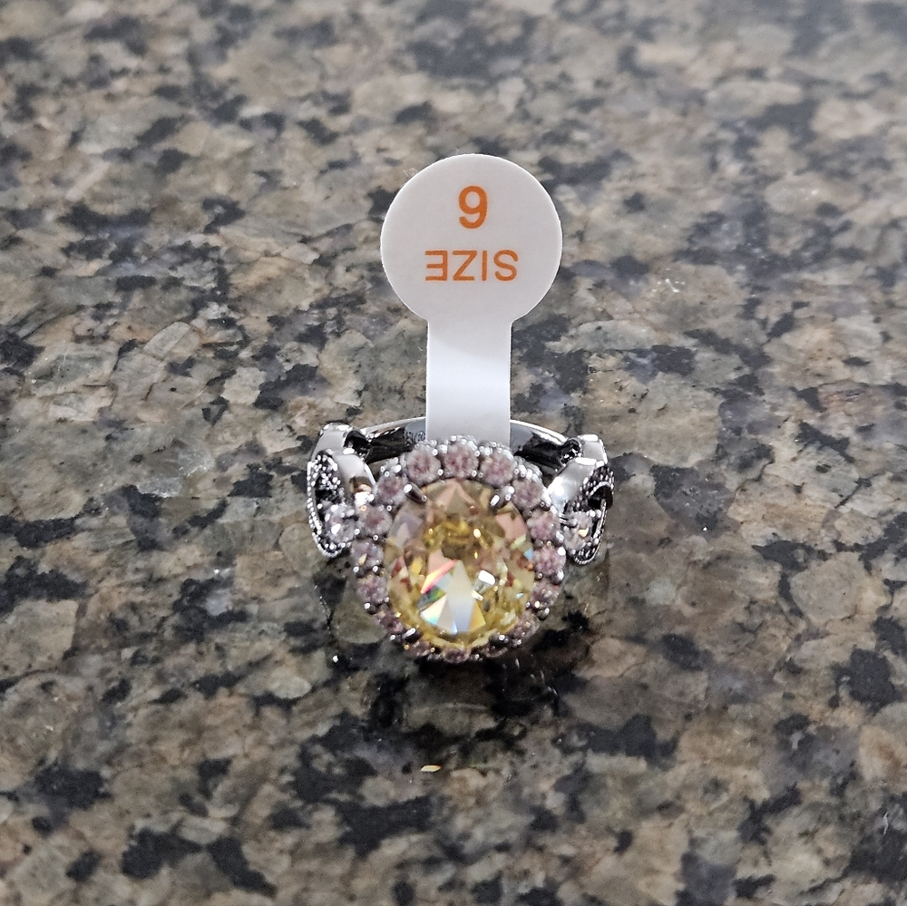 Bomb Party RG77681 "The 2424 Ring" Lemon Cubic Zirconia Sz 6